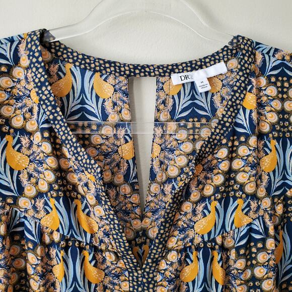 Daniel Rain DR2 Women Boho Floral Tunic Top M Colorful Classic Career Casual NEW - Picture 2 of 10